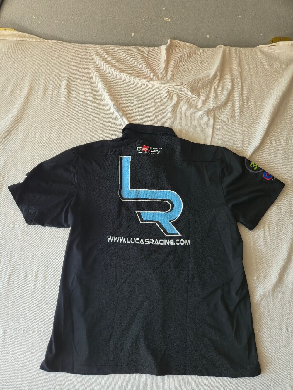 Toyota Racing Lucas Racing Black Polo Shirt Size Large - Picture 2 of 9